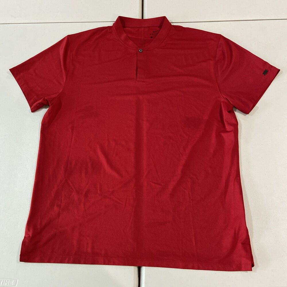Nike Tiger Woods TW Dri-FIT Blade Golf Polo Red Mens XL BV9219-687